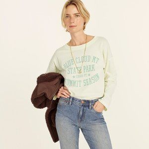 J Crew yellow Long-sleeve broken-in jersey "Summit season" T-shirt Tee Women M